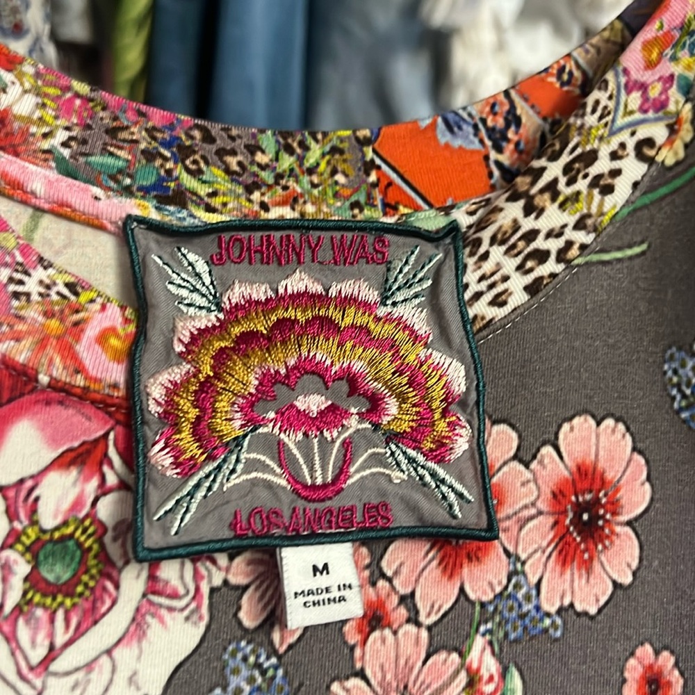 Johnny Was Floral Gray & Pink Women's Dress